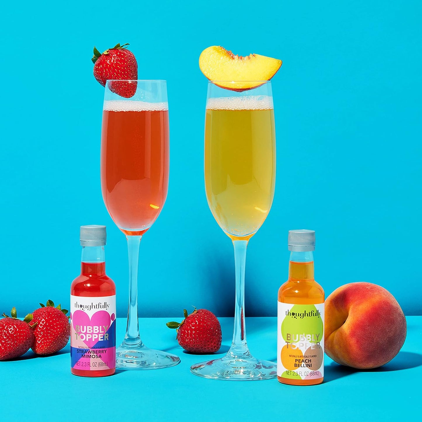 Thoughtfully Cocktails, Bubbly Toppers Gift Set, Great for Mimosas or Bellinis, Add a Splash of Flavor to Champagne or Prosecco with 5 Unique Flavors, Great for Brunch, Showers, Parties, Gift for Her
