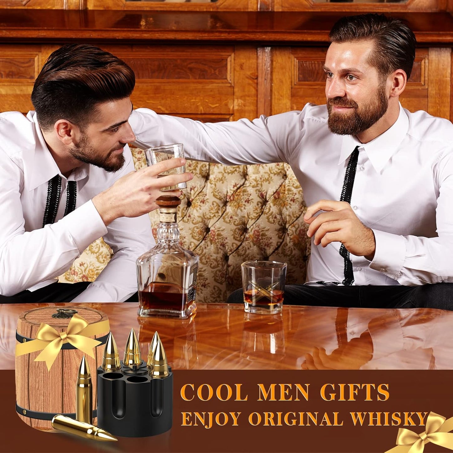 Gifts for Men Him Dad Fathers Day, Whiskey Stone Gifts for Husband Anniversary, Unique Birthday Gift Ideas for Dad from Daughter Son Wife, Cool Stuff, Bourbon Gadgets for Grandpa Uncle Father