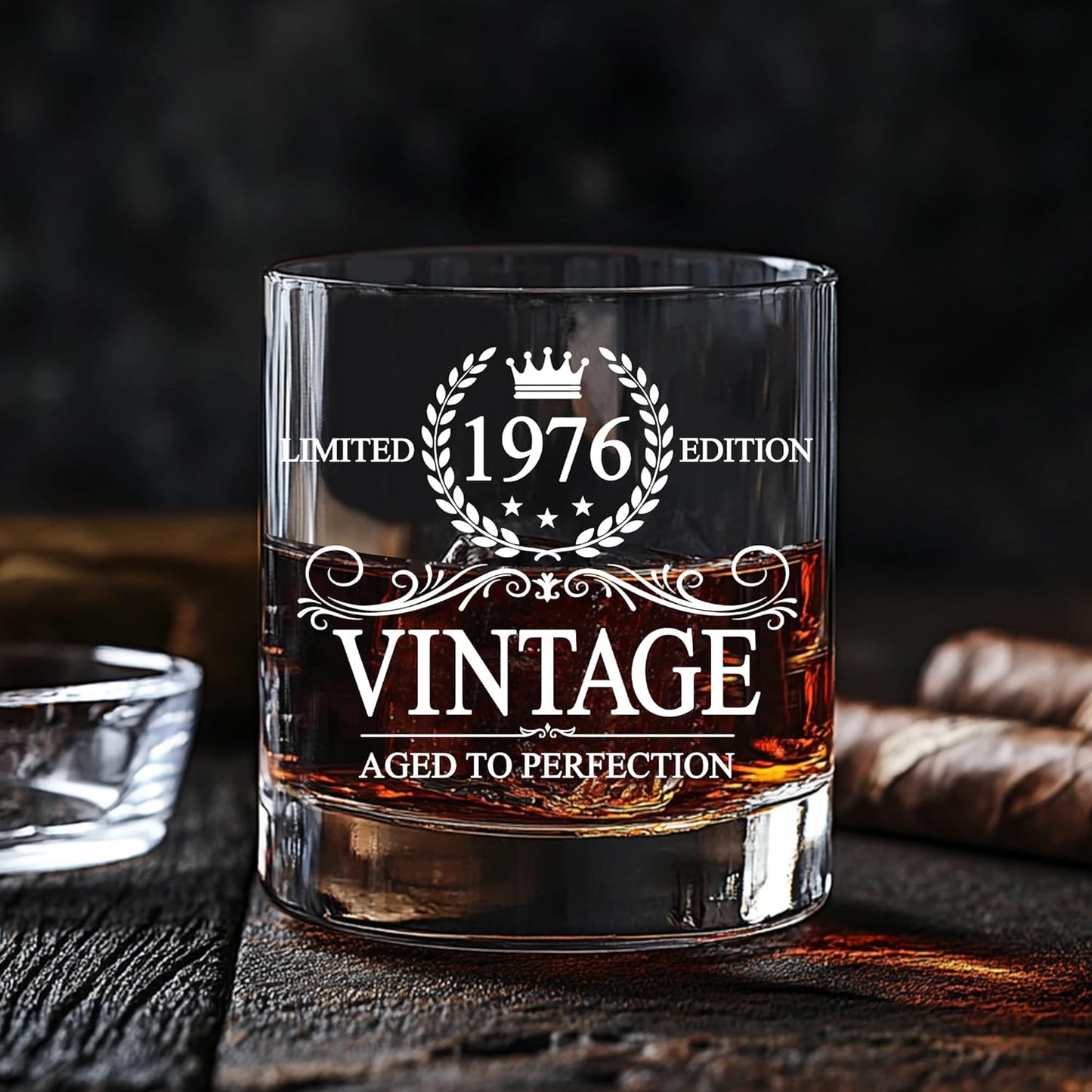 GLAKEUN 50th Birthday Decorations for Men - Men 1976 Birthdays Gift Ideas - Gifts for Men Turning 50-50th Bday Present Idea From Her, Wife - Birthday Gifts for Him 1976 - Vintage 1976s Rock Glass