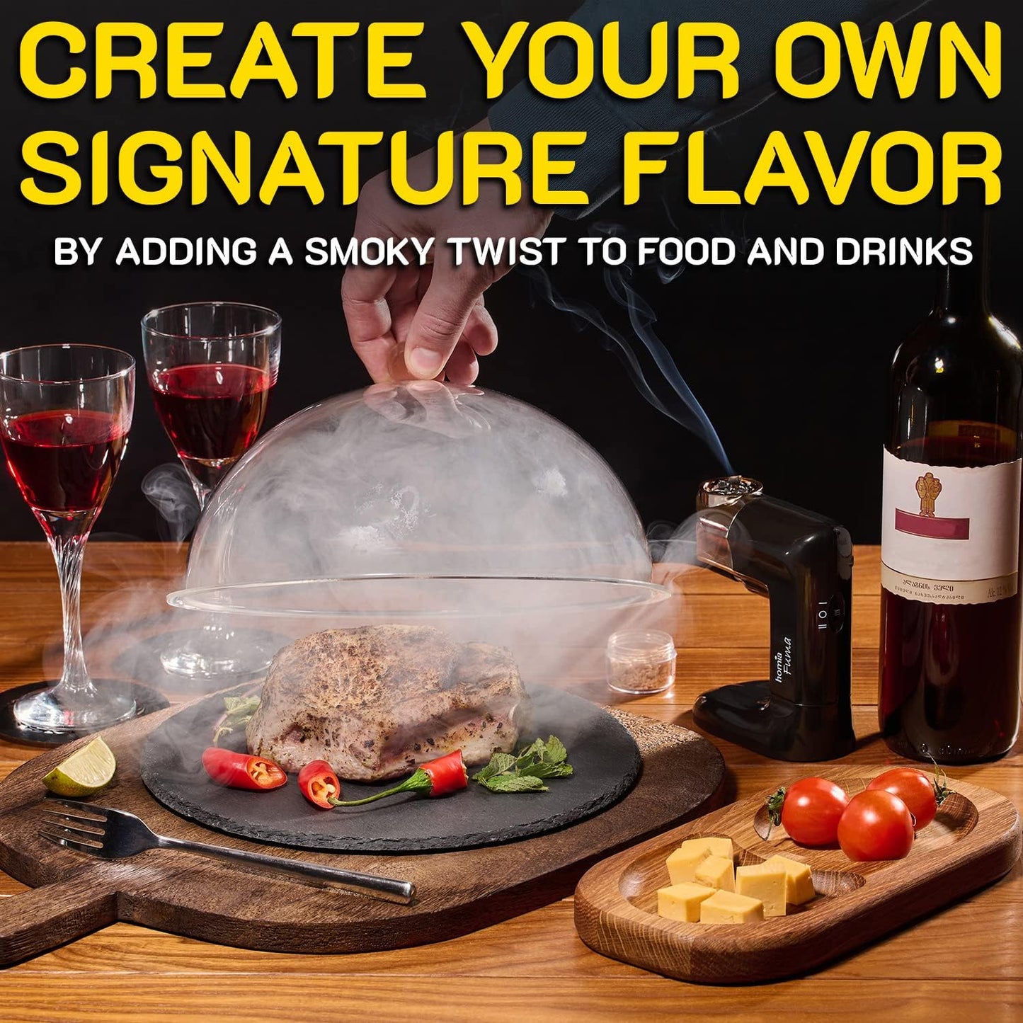 Cocktail Smoker Kit - Whiskey Smoker Kit - Smoke Infuser - Extended Kit, 14 PCS, Smoker Machine with Accessories and Wood Chips - Indoor Smoker - Gift for Men