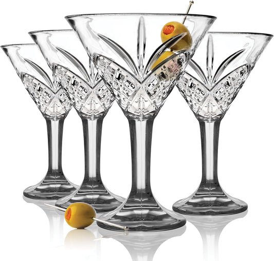 Godinger Martini Glasses, Cocktail Glasses, Martini Drinking Glasses, Crystal Cocktail Glass Set - Dublin Collection, Set of 4