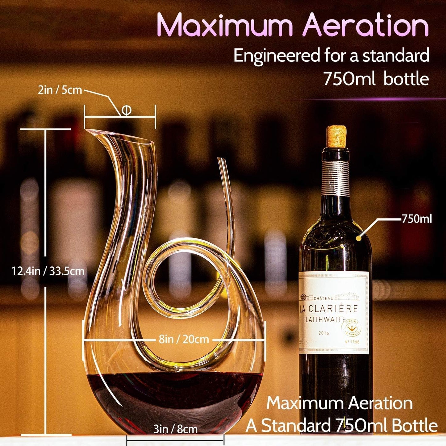 Wine Decanter Upgraded Swan wine Decanters 1.7L Hand-Blown Crystal Carafe-Enhances Red Wine Flavor, Lead-Free & Elegant Design,Gift for Wine Connoisseurs.
