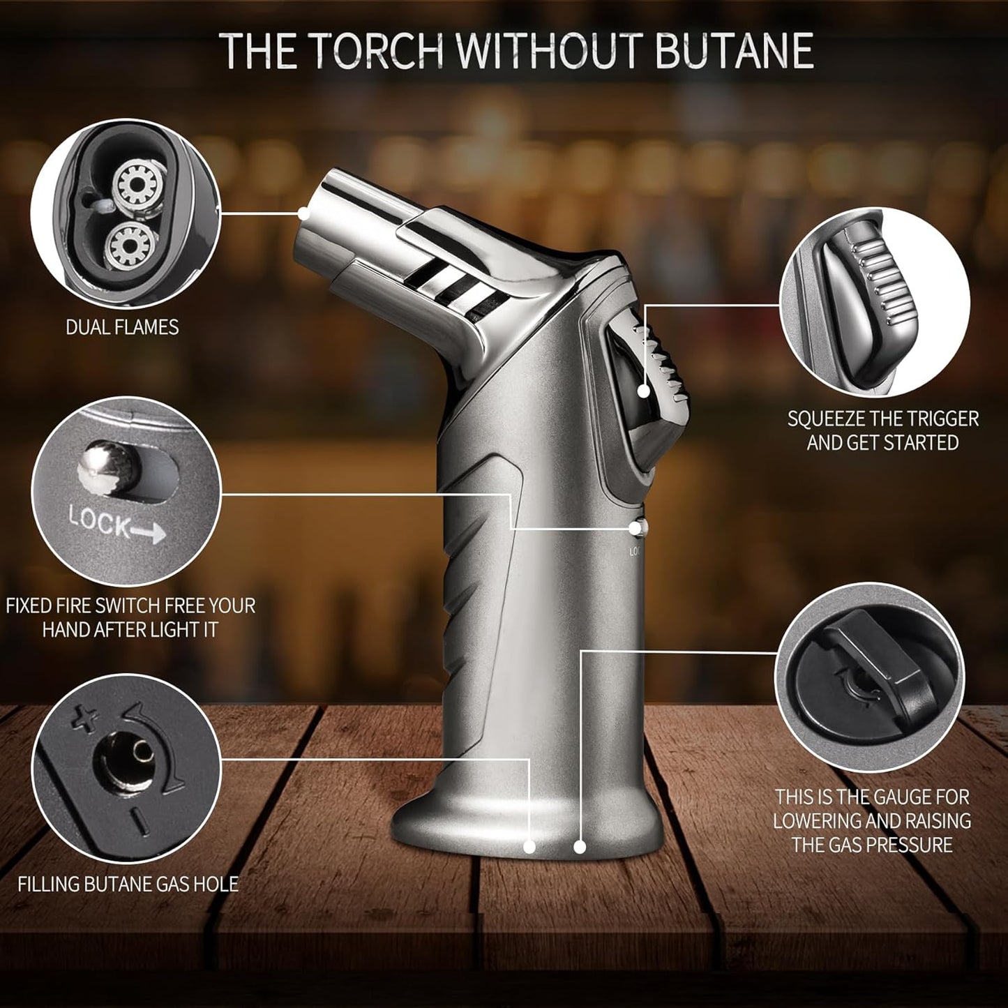 Whiskey Smoker Kit with Torch - 21 Sets - 6 Flavors Wood Chips - Bourbon, Cocktail Smoker Infuser Kit, Old Fashioned Drink Smoker Kit, Birthday Bourbon Whiskey Gifts for Men, Dad, Husband (No Butane)