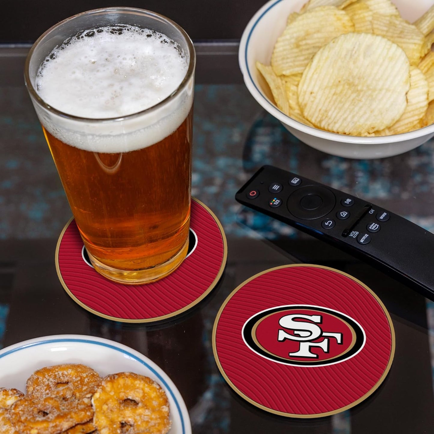 Rico Industries NFL Football Classic Favorites: PVC Coaster Set (4-Pack)