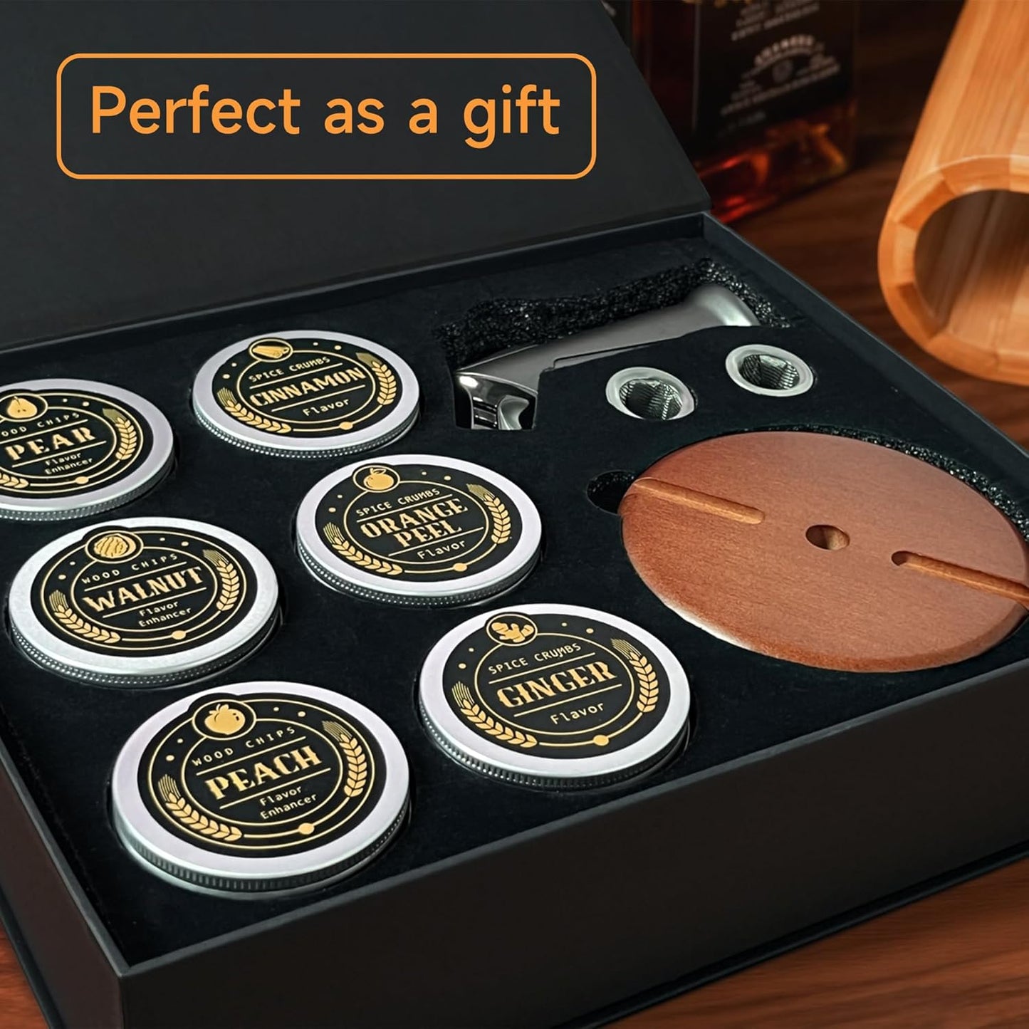 ComboJoy Whiskey Smoker Kit with Torch - 12 Flavors Wood Chips - Cocktail Smoker Infuser Kit, Old Fashioned Drink Smoker Kit, Birthday Bourbon Whiskey Gifts for Men,Dad(NO Butane)