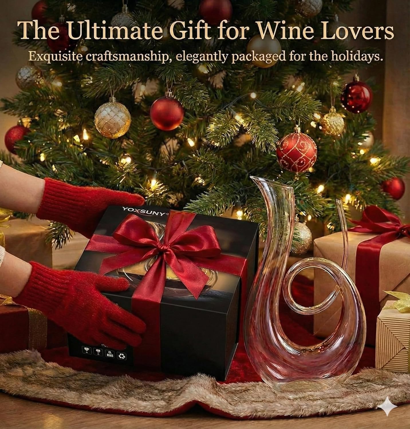 Wine Decanter Upgraded Swan wine Decanters 1.7L Hand-Blown Crystal Carafe-Enhances Red Wine Flavor, Lead-Free & Elegant Design,Gift for Wine Connoisseurs.