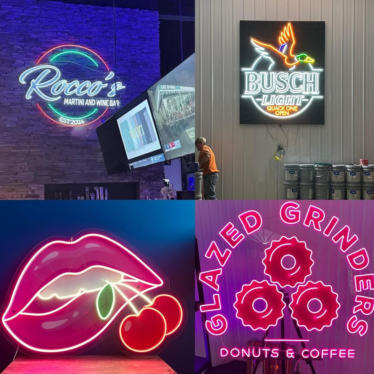 Custom Neon Sign Logo, Plug/Battery Operated LED Shop Name Picture Logo Signs Personalized for Business Home Decor, Hanging/Wall Neon Light Customizable with UV Printed for Grill Bar Nail Office Room