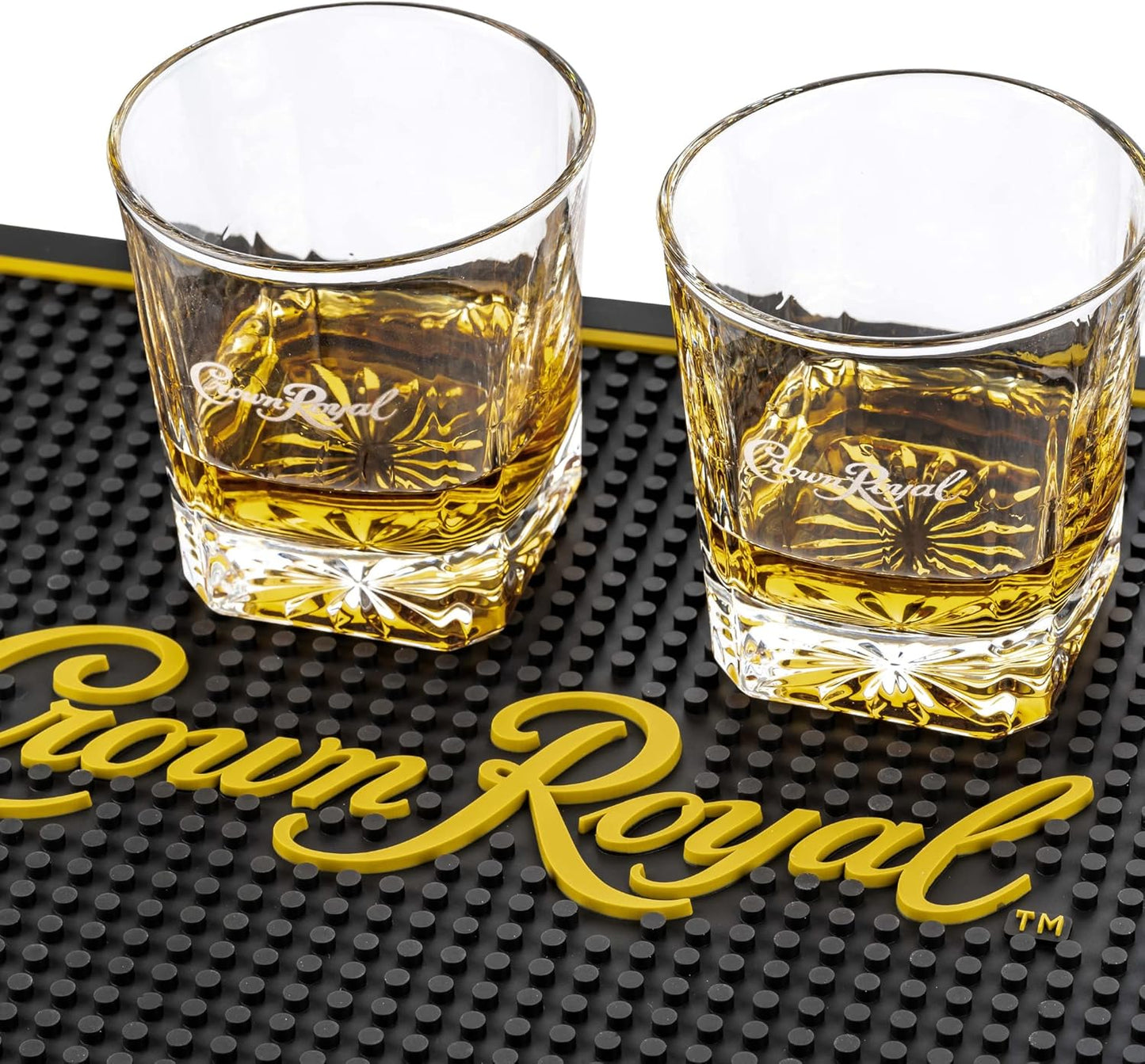 Whiskey Glasses Set of 2 Crown Royal Whiskey Glass and Stone Set 2 Scotch Glasses and 4 Unique Chilling Granite Rocks | Whiskey Stone Gift Set for Men Compatible