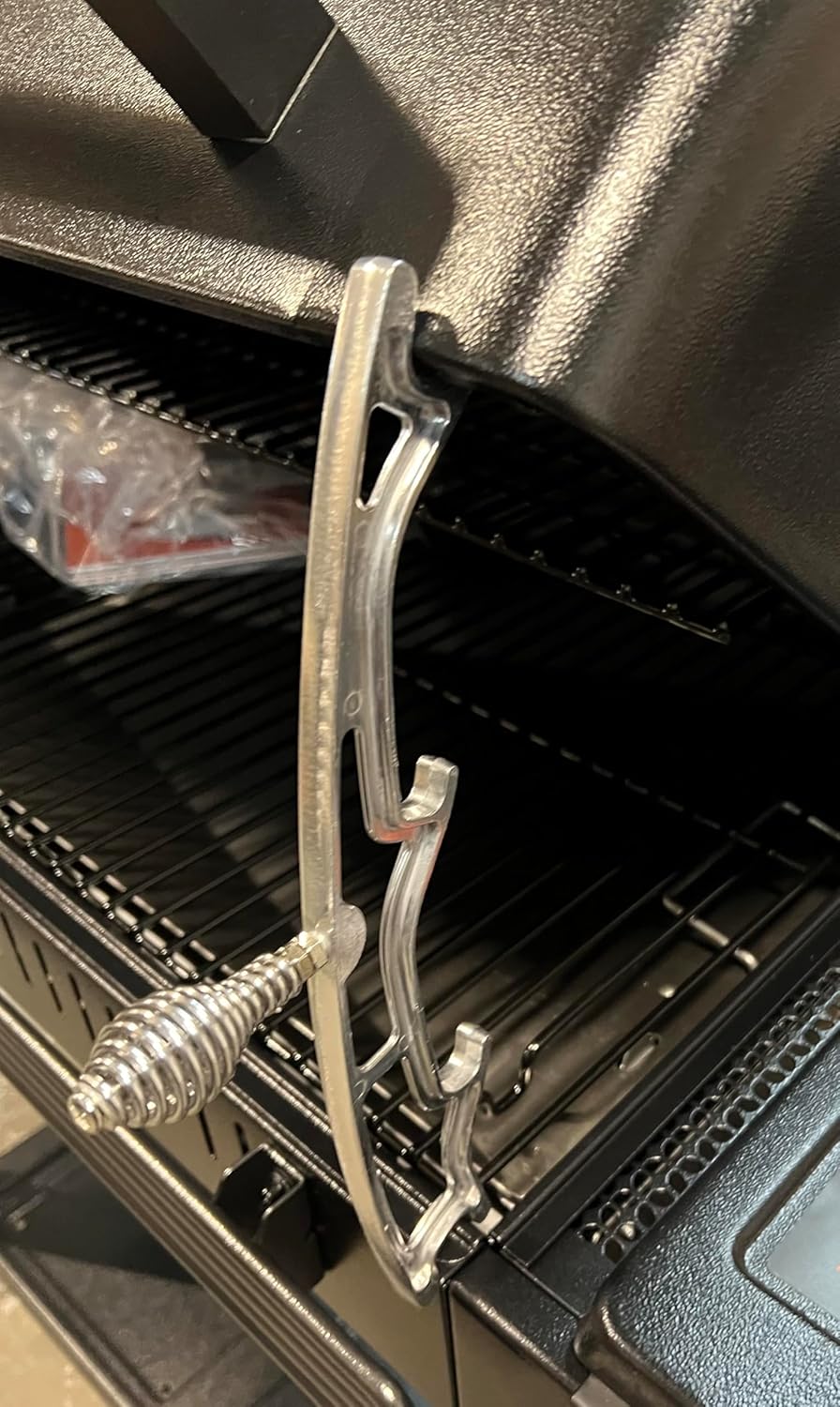 Gas & Charcoal BBQ Cast Aluminum Lid Prop with Spring Handle