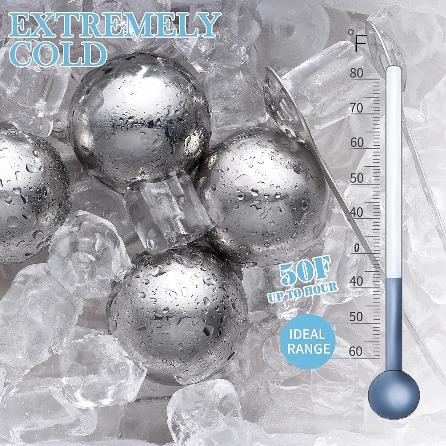 Whiskey Balls Reusable 55mm, Father's Day Bourbon Gifts for Men, Whiskey Ice Stones with Tongs, for Dad Who Has Everything, Anniversary Birthday Gifts for Boyfriend Grandpa Him Husband from Wife