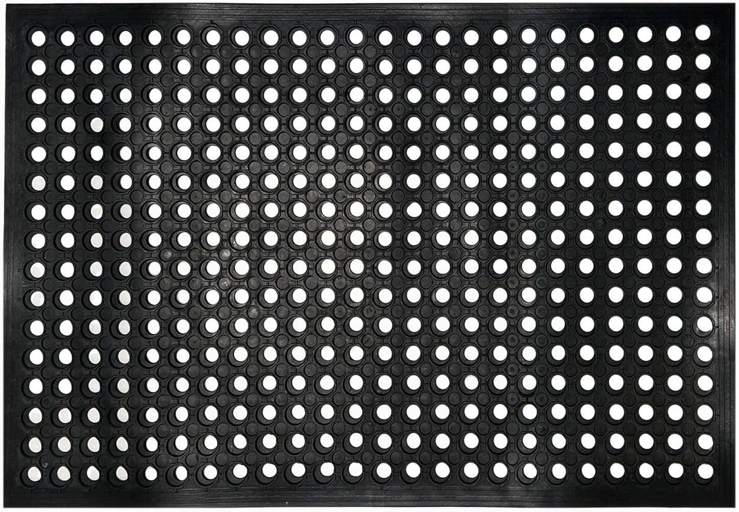 Nexboraque Anti Fatigue Rubber Floor Mats, 24 x 36 Inch Non-Slip Restaurant Mat Door Mat Drainage Mat for Indoor Outdoor Wet Area, Pool Entry, Garden - Black