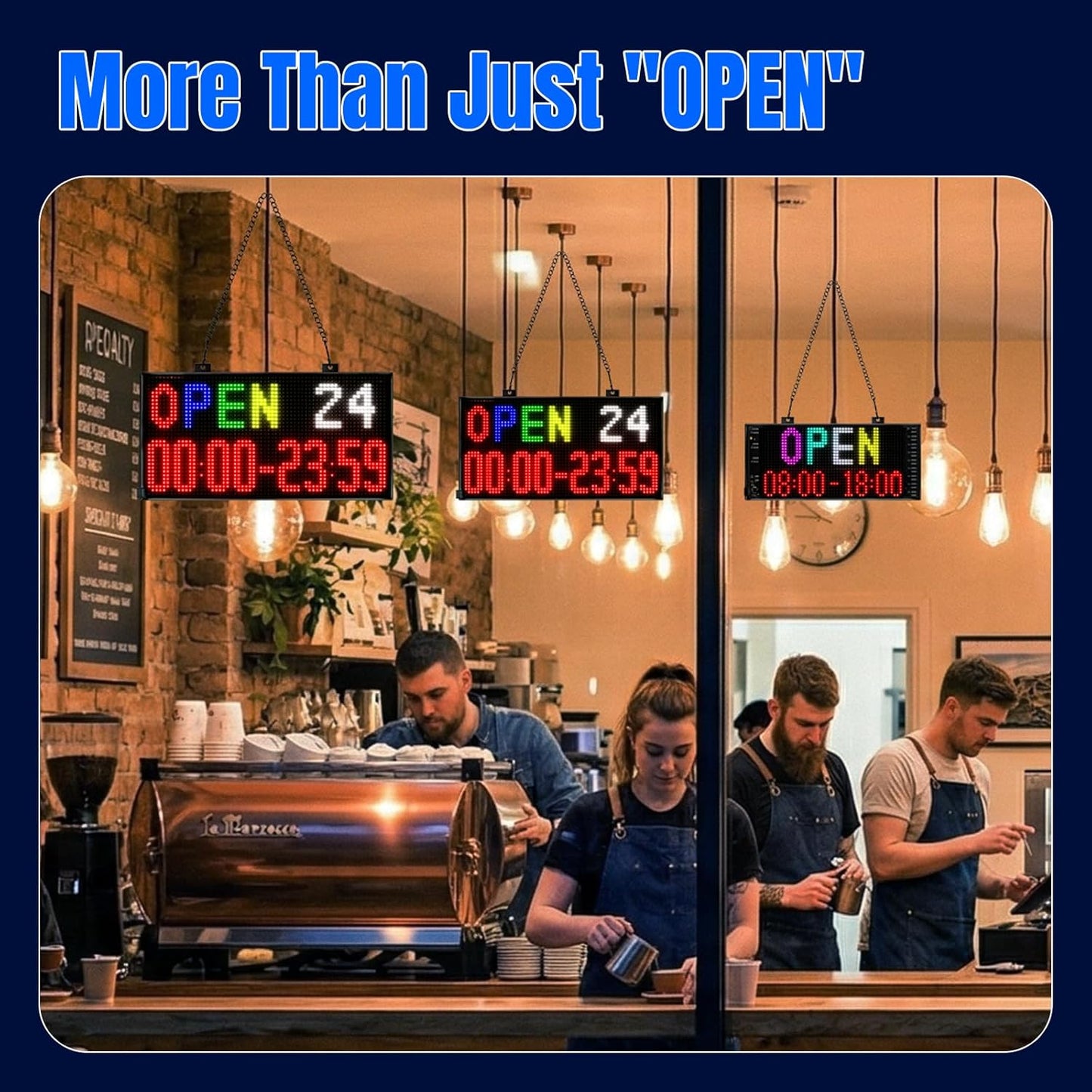 LED Sign - APP Control DIY Programmable Custom Sign Waterproof Flexible USB 5V 2A LED Open Sign Scrolling&Stationary Display for Window Ads,Parties Weddings Store Bar Hotel NEMGOME