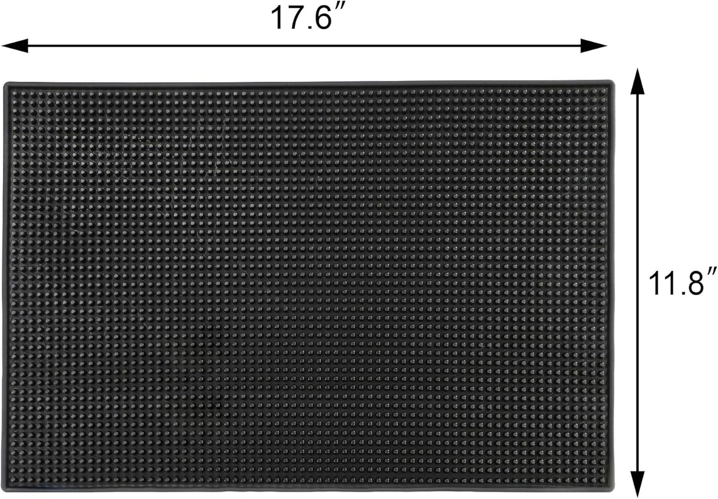 New Star Foodservice 48421 Rubber Bar Service Mat for Counter Top, 12-Inch by 18-Inch, Black