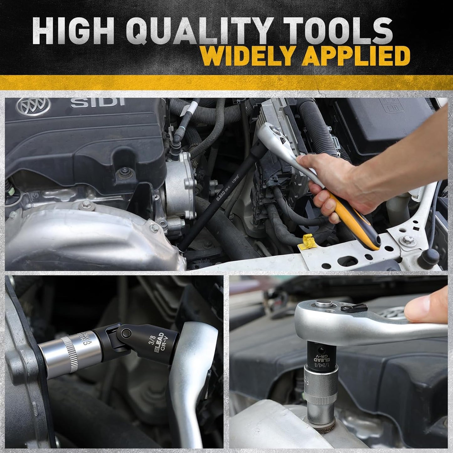18-Pieces Impact Socket Extension Set: 1/4", 3/8" & 1/2" Drive Socket Extension Bar, Socket Adapter Set, Swivel Universal Joints & Impact Coupler