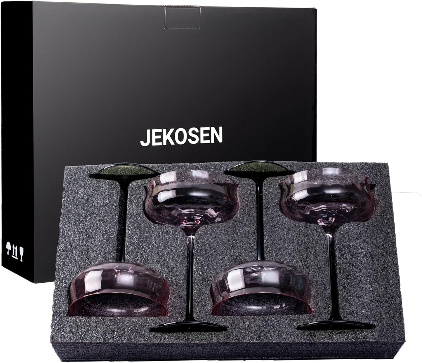 JEKOSEN Tulip Series Crystal Martini Cocktail Glasses 13 Ounce Set of 4 With Premium Gift Box Premium Strong Crystal Gift for Christmas, Birthday, Anniversary or Any Special Occasion