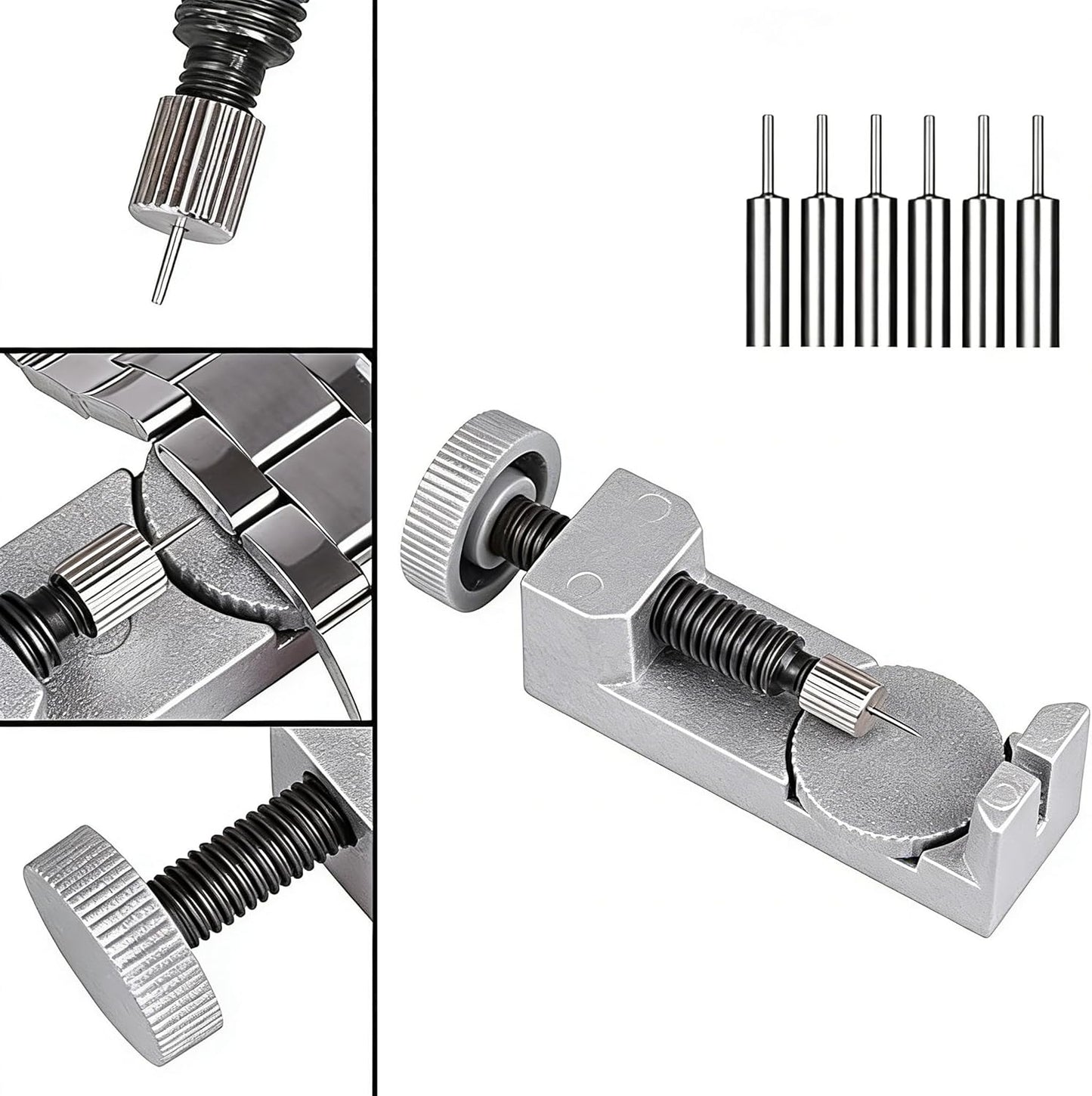 Watch Band Strap Link Pins Remover Repair Tool,24 in 1 Kit with 6 Extra Tips Replacement,20PCS Cotter Pin,Spring Bar Tool Set,1PCS Head Hammer