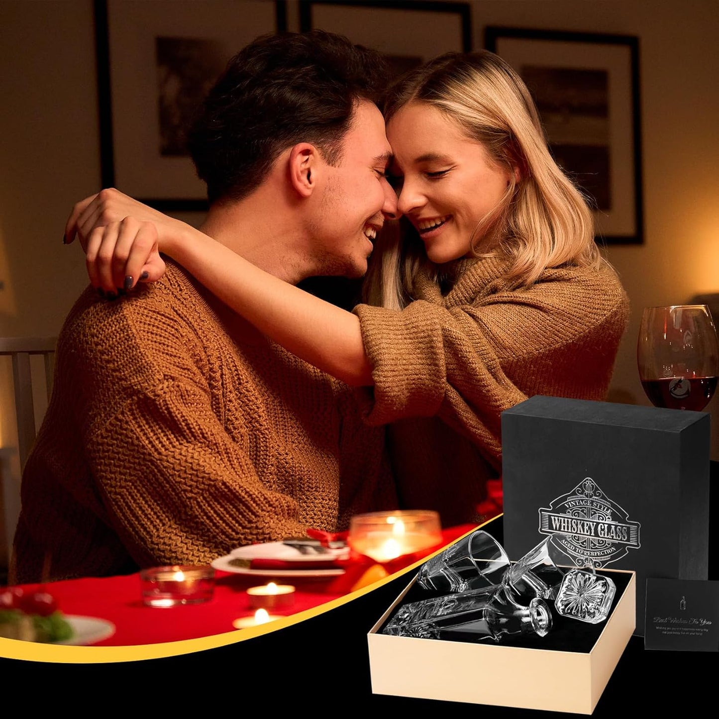 Personalized Whiskey Decanter Set with 2 Glasses, Laser Engraved Lead-Free Liquor Decanter Gift Set for Men, 750ml Glass Bottle Gift Box Bar Accessories for Dad Husband Boss Grandpa Brother, D