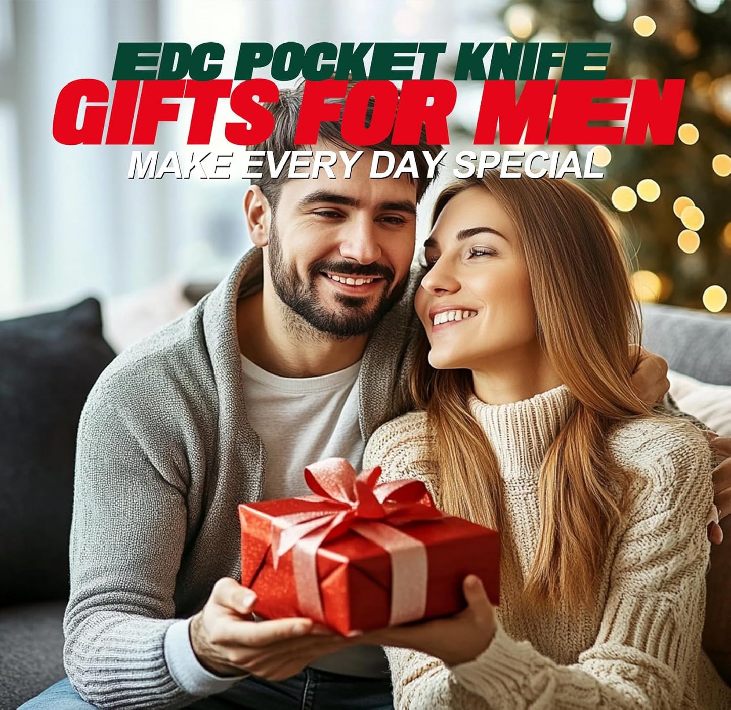 Stocking Stuffers for Men - Pocket Knife Gifts for Men, Keychain Multitool - Christmas Bulk Mens Gifts, Box cutter, Small Folding Knives for Everyday Carry - Edc Gadgets for Camping, Hiking, Fishing