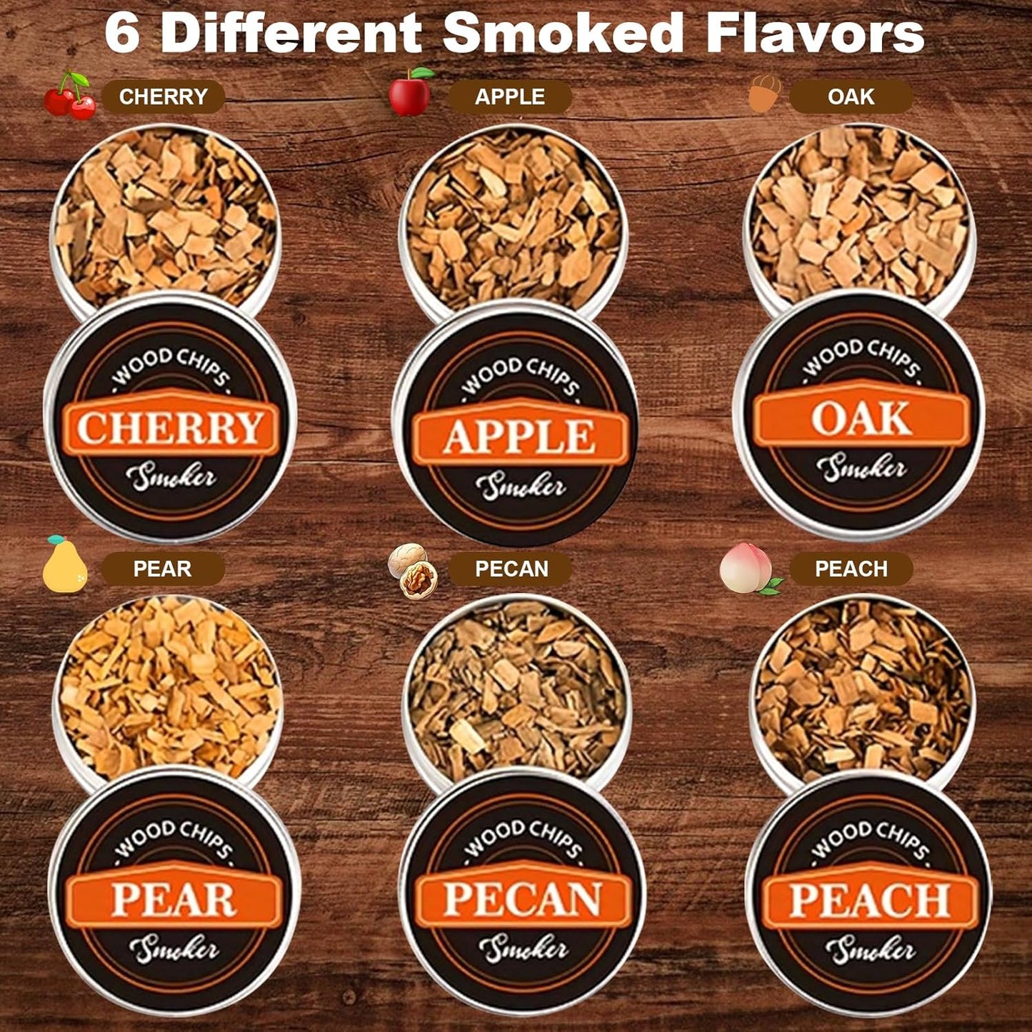 11 Pcs Whiskey Smoker Kit with 6 Wood Chip Flavors- Cocktail Smoker Infuser Kit, Old Fashioned Drink Smoker Kit, Birthday Bourbon Whiskey Valentine's Day Gift for Men, Husband, Him