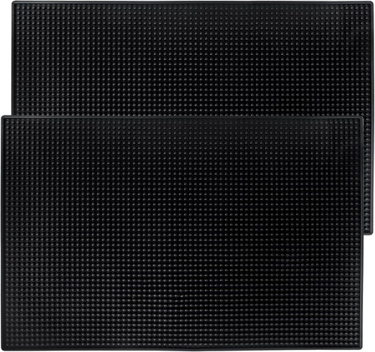 2 Pcs Bar mat 18" x 12" - 45.7 x 30.5cm Rubber Bar Service Spill Mat,bar mats for countertop，bar mats for Bartending，bar mat for Home bar，Drink mat