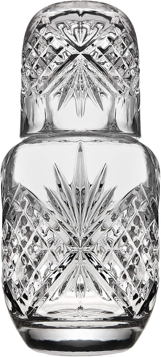 Godinger Bedside Night Carafe - Cup and Bottle to Keep Next To Your Bed for a Handy Midnight Drink, 16oz