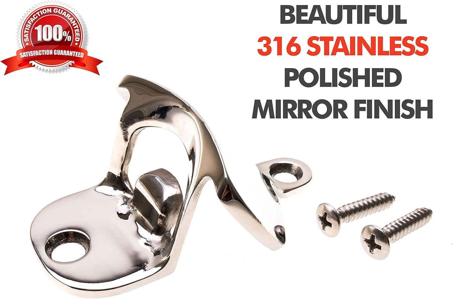 Choice Marine 316 Stainless Steel Wall Mount Bottle Opener, Marine Grade Rustproof, Includes SS Mounting Screws, for Boats, Bars, Patios, Outdoor Use
