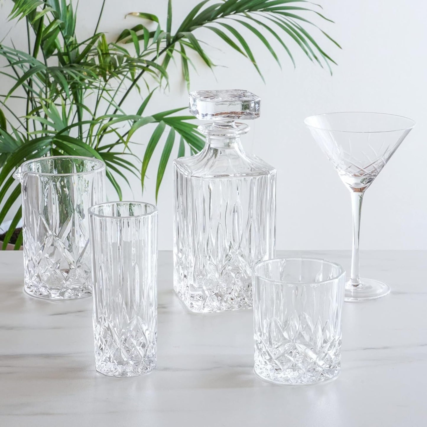 Viski Admiral Highball Glasses, Crystal Drinking Glasses, Elegant Glassware for Whiskey, Vodka, Cocktails, Perfect for Home Bars, Indoor & Outdoor Parties, Stylish Drinkware, 9 oz, Set of 4