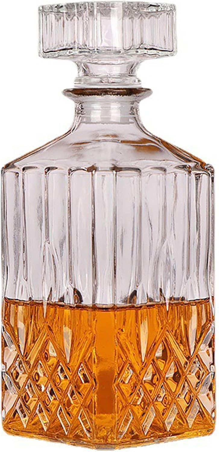 1PCS 33.8 oz Diamond Decanter Whiskey Decanter Crystal Whiskey Bottle – For Whiskey, Bourbon, Scotch and Spirits