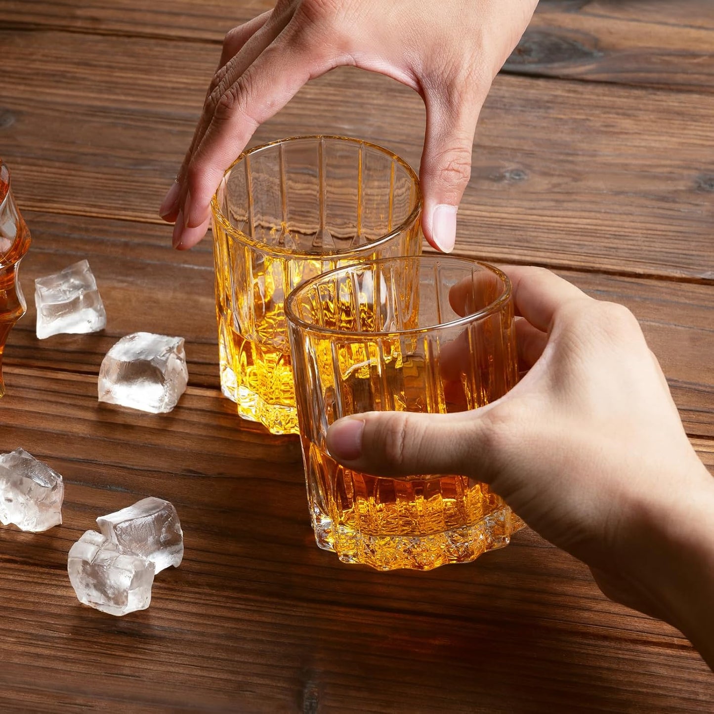 Whiskey Glasses, Bourbon Glass 11 oz, Whiskey Glasses Set of 2, Old Fashioned Glasses, Whisky Glass Sets, Rocks Glasses for Bourbon, Scotch, Cognac, Cocktails Dishwasher Safe Christmas