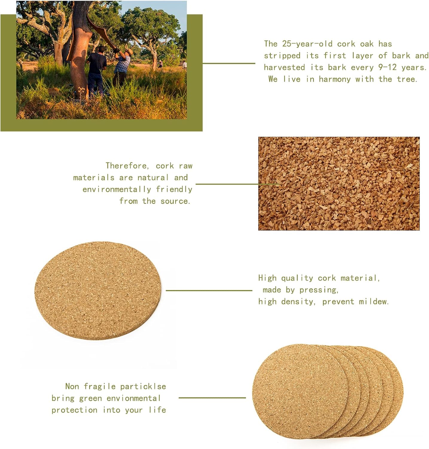 Faithful Panda 50 Pack Cork Coasters for Drinks - 3.5" Round Blank Natural Cork Pads, 3.5mm Thick Absorbent Heat-Resistant Drink Coasters for DIY Laser Engraving, Wedding Favors, Home Bar & Party
