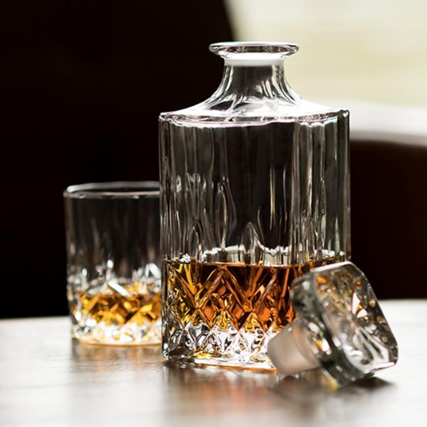 Viski Admiral Whiskey Decanter with Stopper, Elegant Liquor Decanter for Bourbon, Scotch, Spirits, Wedding Gifts, Man Cave Essentials, Home Bar Accessories, 30 oz (887 ml)