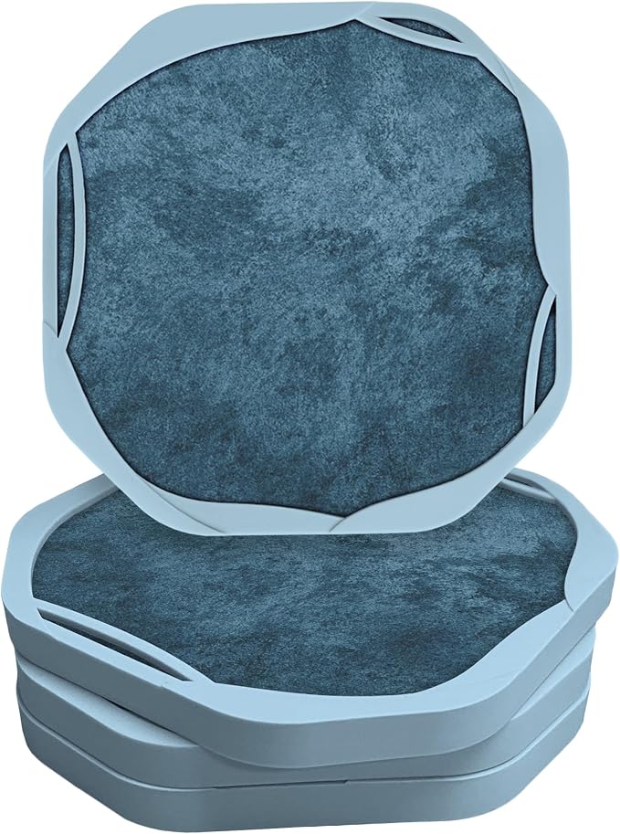 UMIRRO Absorbent Felt & Silicone Coasters Set of 6 with Holder, Blue Coast - 23. Underwater Clouds