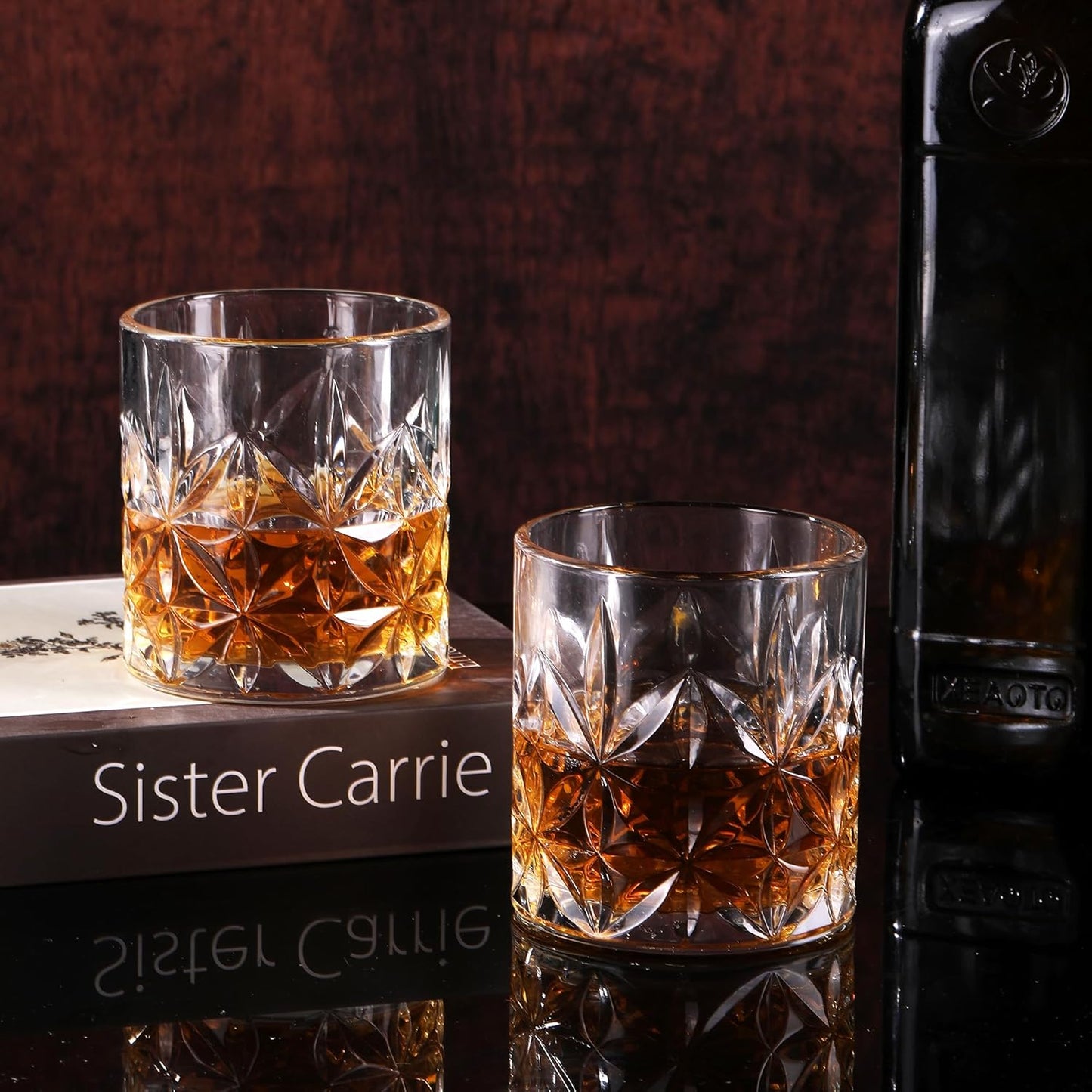 Whiskey Glasses Set of 6, 12oz Old Fashioned Whiskey Glasses Gift for Scotch Cocktails Rum Cognac Vodka Liquor - Rocks Glasses Men Gift(Mixed)