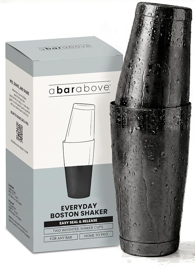 A Bar Above Professional Boston Shakers Set 18 oz Weighted Stainless Steel Cocktail Shaker Set for Bartenders, Premium 304 Steel Bar Shaker, Essential Bartending Tools for Mixing Drinks - B0CLN17WTT