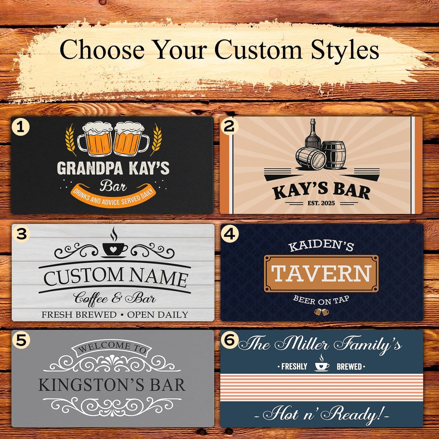 Personalized Bar Mat for Countertop – Custom Rubber Bar Service Mat for Home Bars Restaurants Gifts for Bartender Drinking Cocktail Lover (Color Custom)