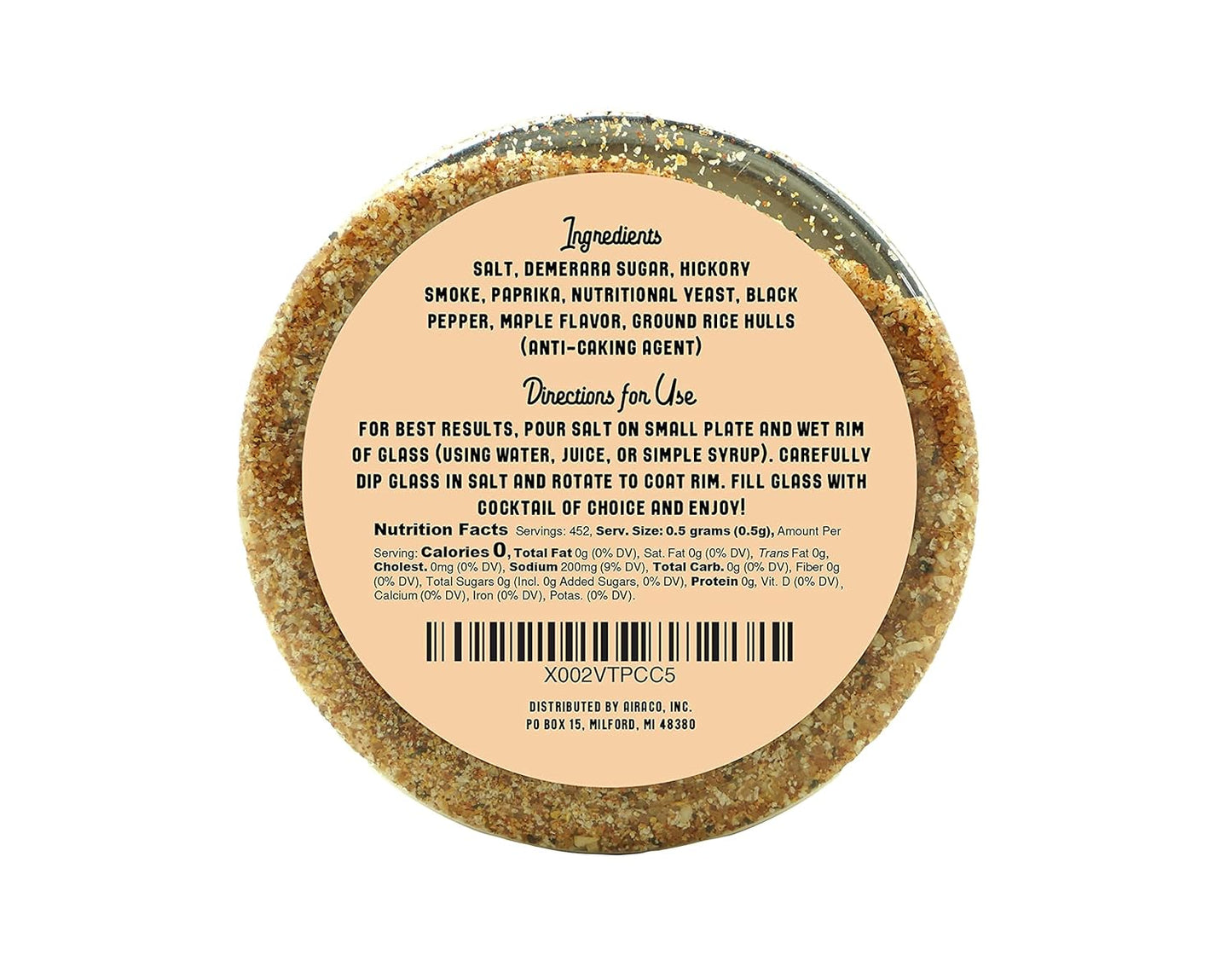 Barrel Roll Bar Essentials Cocktail Rimmers - Bartender Accessories, Finishing Salt Garnish for Drinks, Glass Rimming Salts & Sugars - Natural Ingredients - Maple Bacon Salt Flavor - 8 oz 452 Servings