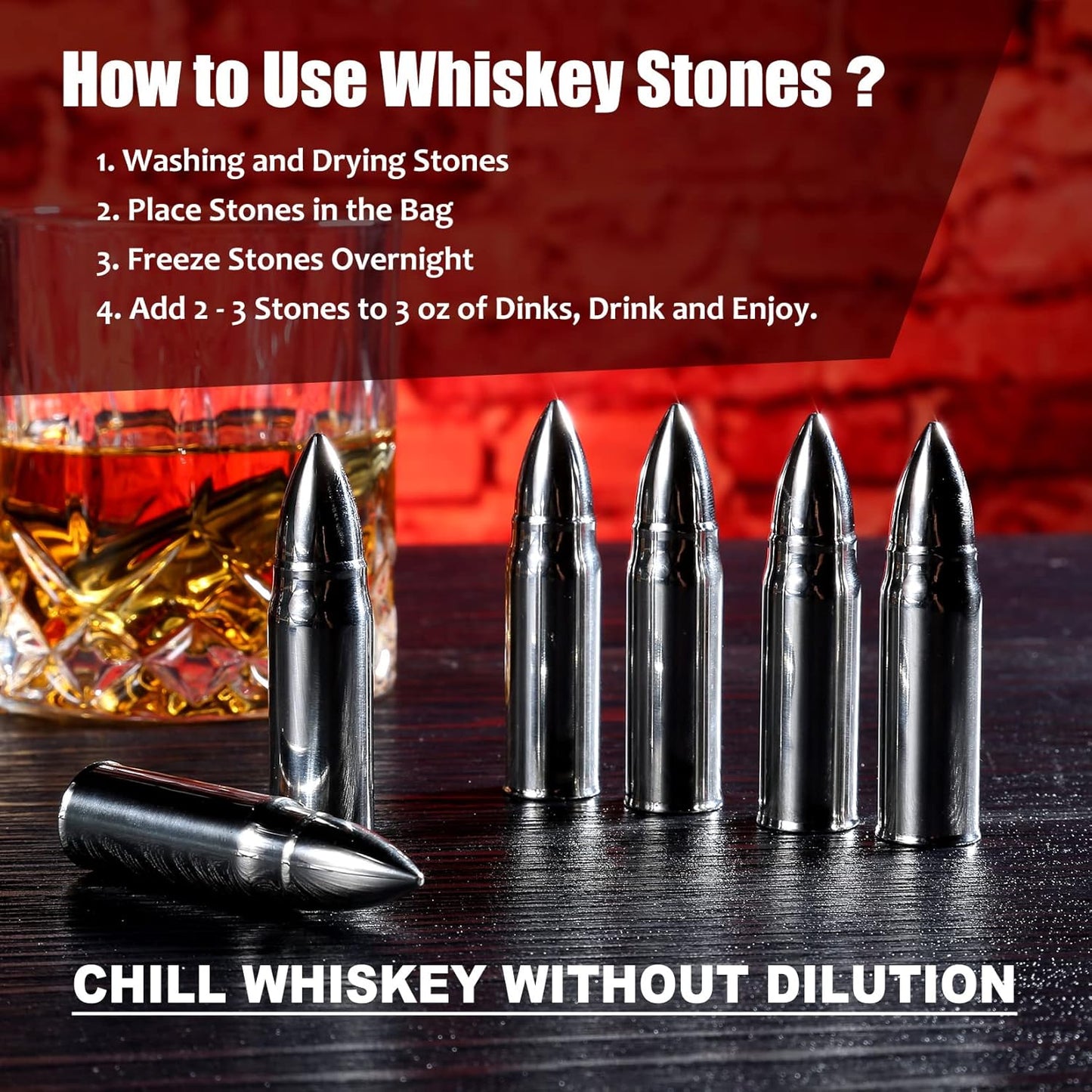 Whiskey Gifts for Men Husband - Anniversary Wedding Gifts for Him Men Birthday Gift Ideas from Wife - Stainless Steel Whiskey Stones and Whiskey Glasses Set - Bourbon Gifts for Husband Boyfriend