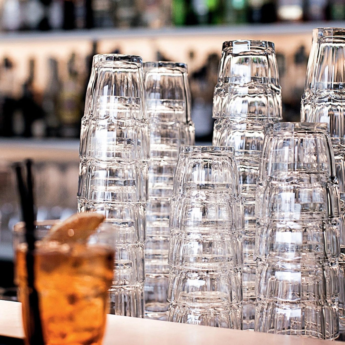 Bormioli Rocco Rock Bar Stackable Rocks Glasses, Set of 6, 9 1/4oz.