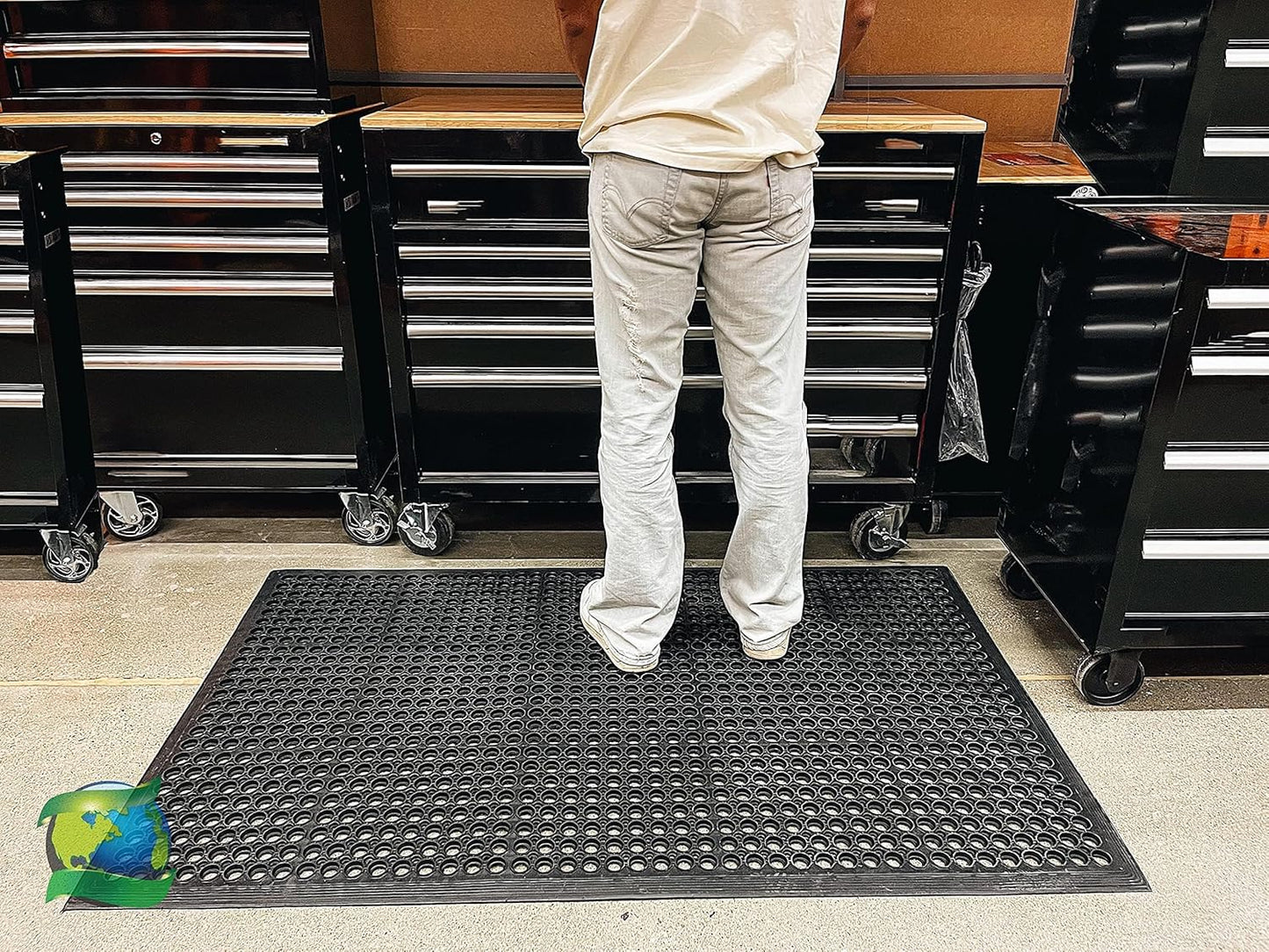 Envelor Anti Fatigue Mat Rubber Floor Mats Door Mat Non Slip Drainage Mat for Entryway, Kitchen, Restaurant, Garage, Heavy Duty Use Doormat, Commercial Floor Mat Industrial 36 x 60 Inches