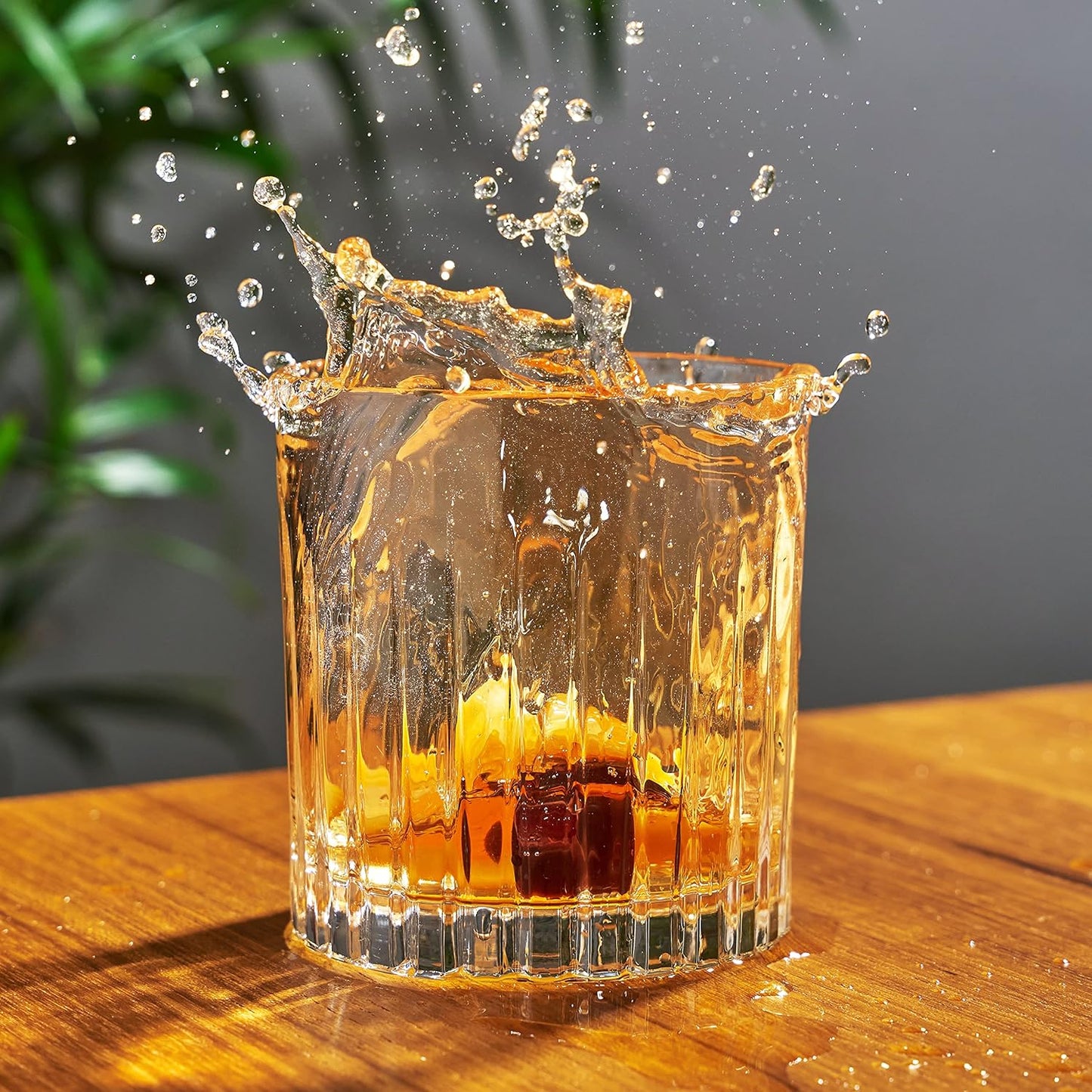 Viski Reserve Milo Crystal Old Fashioned Rocks Glasses, European Crafted Whiskey Glasses for Bourbon, Scotch, Cocktails, Barware Gifts for Men, Man Cave Essentials, Home Bar Glassware, 12 oz, Set of 4