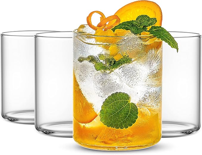 LUXU Drinking Glasses 19 oz, 4 pcThin Highball Glass,Clear Tall Beer Glass - B08GS4GLNV