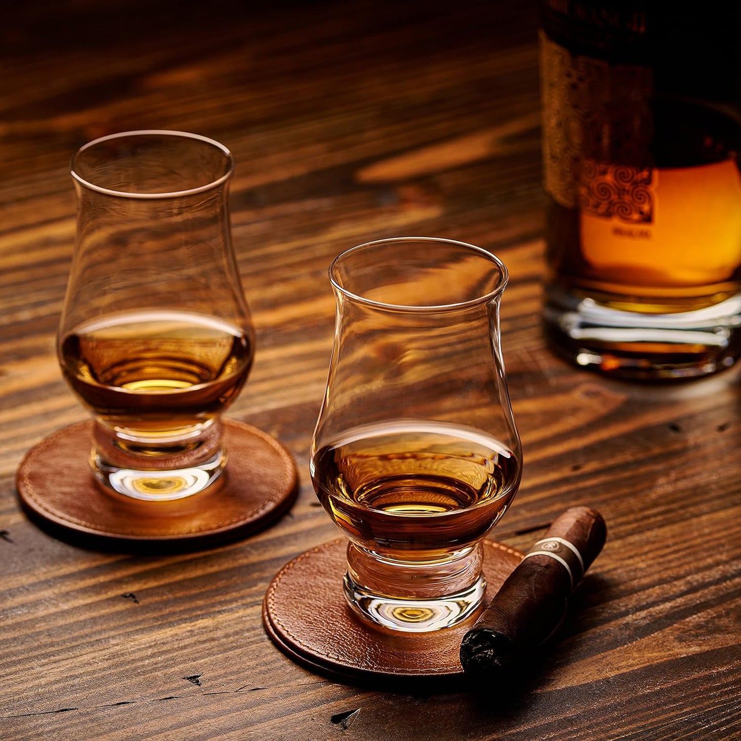 Lamarada Whiskey Glasses Set of 4 - Clear Shot Glasses - Old Fashioned Drinking Glasses Bar Gift Set - Brandy Snifter for Liquor, Scotch, Bourbon, Tequila, Gin, Tonic, Cognac, Vodka, Cocktail, Beer
