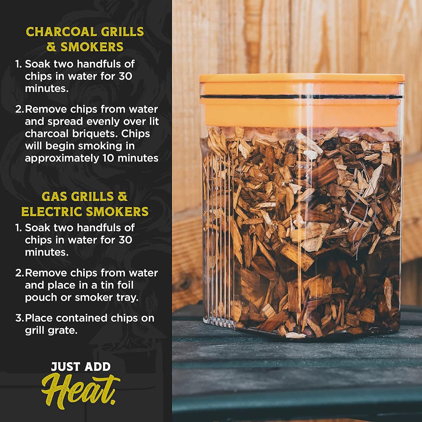 Fire & Flavor Premium All Natural Smoking Wood Chips, 2 Pounds, Hickory