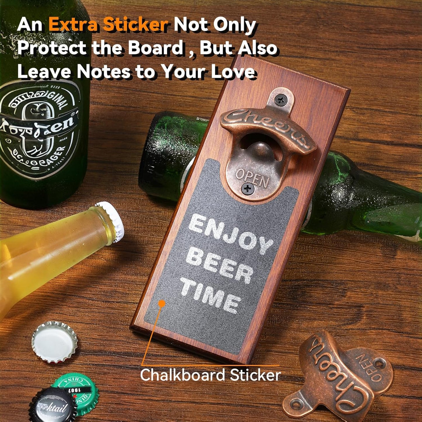 Gifts for Men Dad, Magnetic Beer Bottle Opener Wall Mounted with Auto Catch, Unique Beer Gifts for Men Him Boyfriend Grandpa Husband Uncle, Cool Gadgets for Birthday Housewarming Presents