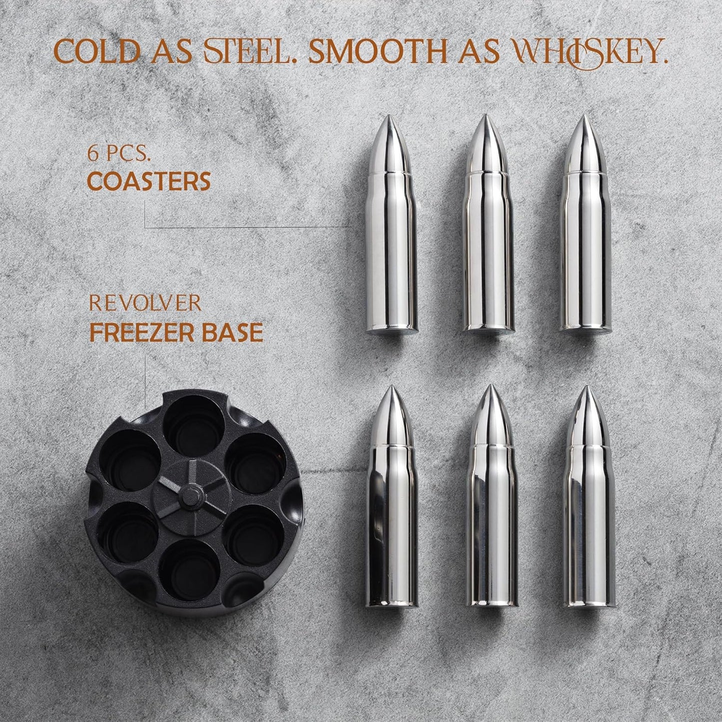 Mixology & Craft Premium Metal Ice Cubes | Stainless Steel Reusable Chilling Stones | Non-Melting Alternative for Whiskey, Scotch & Fine Spirits | Ideal Whiskey Stones Gift Set