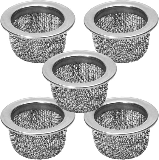 5 PCS Premium Double Filter Cocktail Smoker Screen Bowl Top Mesh Set - 1.3" Diameter, Stainless Steel, Washable, Permanent Smoking Jerky Screens for Cocktails and Whiskey (OD 1.3'', ID 0.97'')