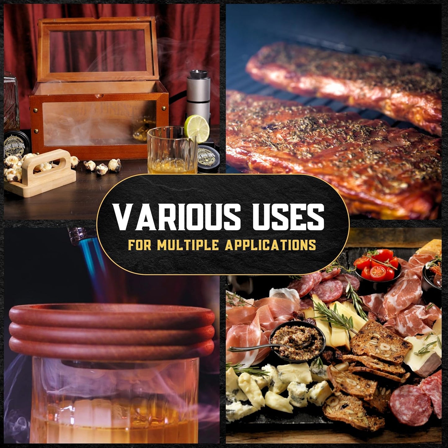 Wood Chips for Cocktail Smoker- 8-pk Fine Chunks/Shavings for Smoking Whiskey/Bourbon/Old Fashioned & Smoke Gun | Apple, Hickory/Pecan, Cinnamon, Oak, Peach, Pear, Cherry, Walnut