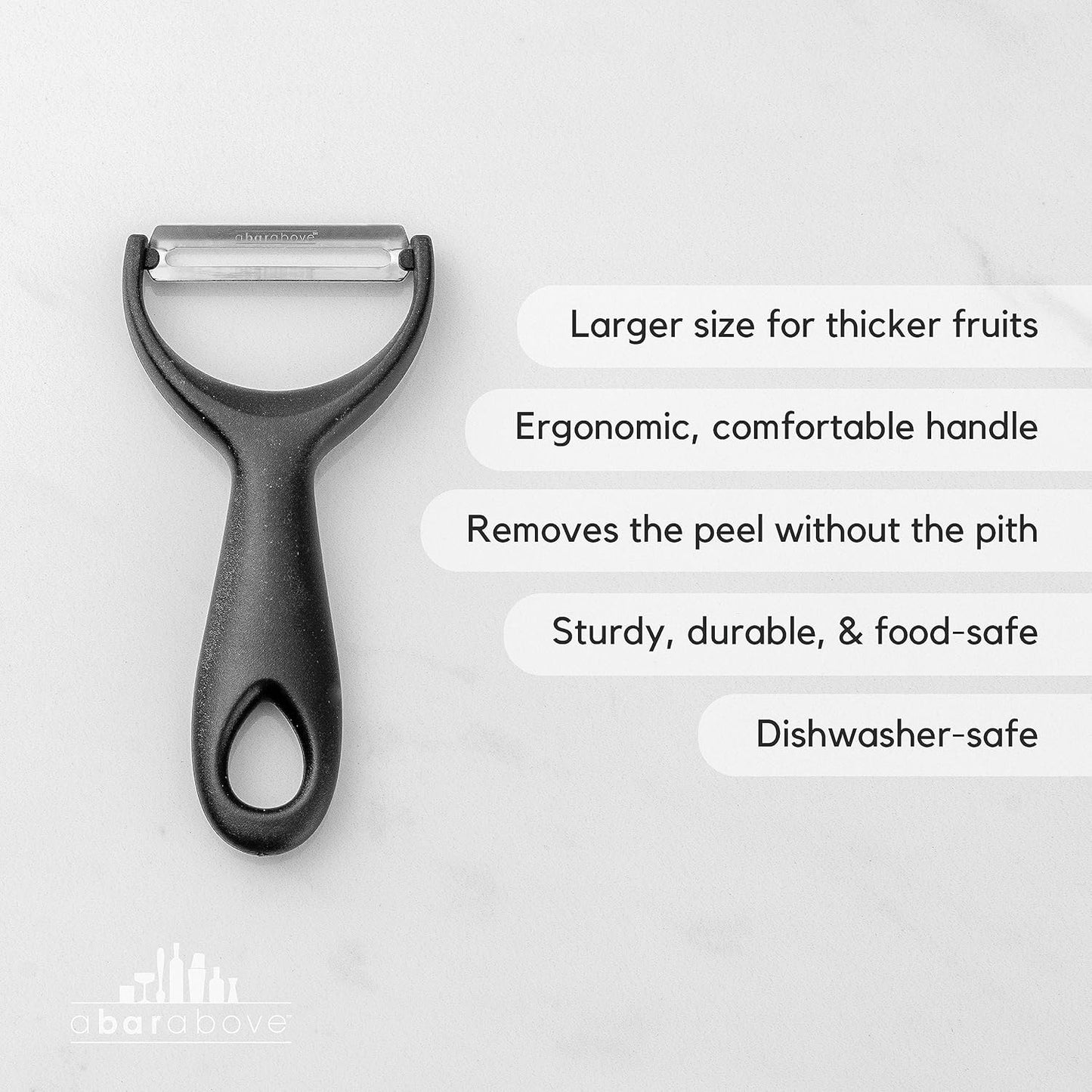 A Bar Above Gold Citrus Peeler, Stainless Steel Fruit Peeler for Garnishes and Cocktail Twists, Comfortable Grip Peeling Tool for Oranges, Lemons, Limes, Bartender Accessory, Kitchen Essentials, Gold